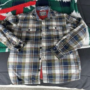 LL Bean Plaid Button Jacket